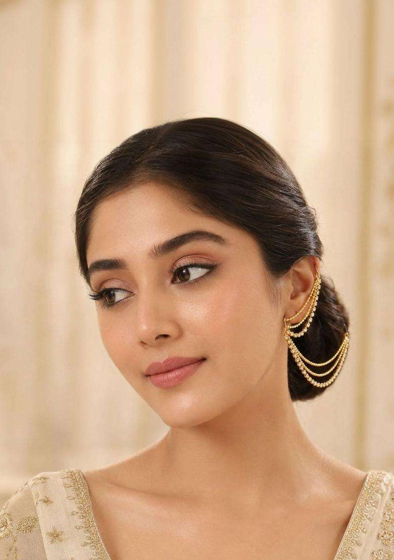 Gold-Plated Contemporary Earrings for Women | Traditional Temple Jewellery for Wedding & Festive Wear | Gift for Her - Indya