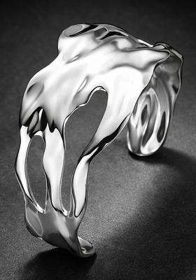 Stainless Steel Silver-Plated Cuff Bracelet for Women | Stylish Party & Everyday Wear | Gift for Her