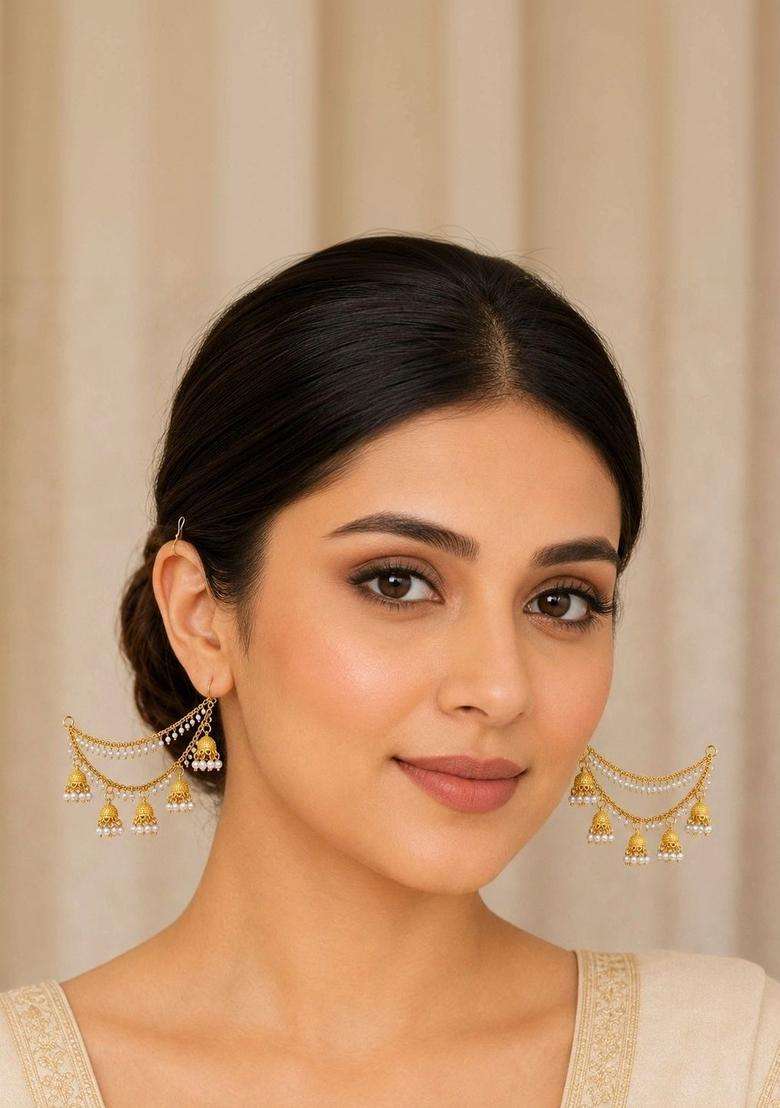 Gold-Plated Circular Earrings for Women | Traditional Temple Jewellery for Wedding & Festive Wear | Gift for Her - Indya