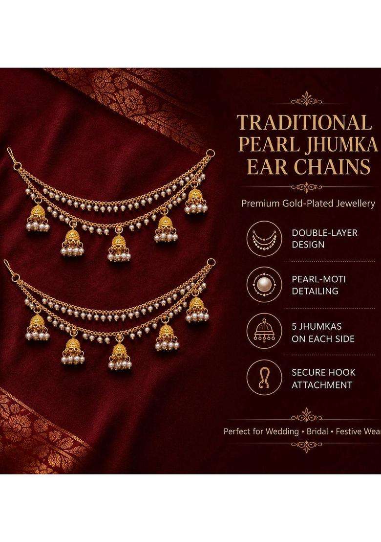 Gold-Plated Circular Earrings for Women | Traditional Temple Jewellery for Wedding & Festive Wear | Gift for Her - Indya