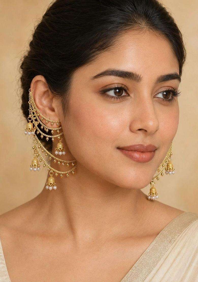 Gold-Plated Contemporary Earrings for Women | Traditional Temple Jewellery for Wedding & Festive Wear | Gift for Her - Indya