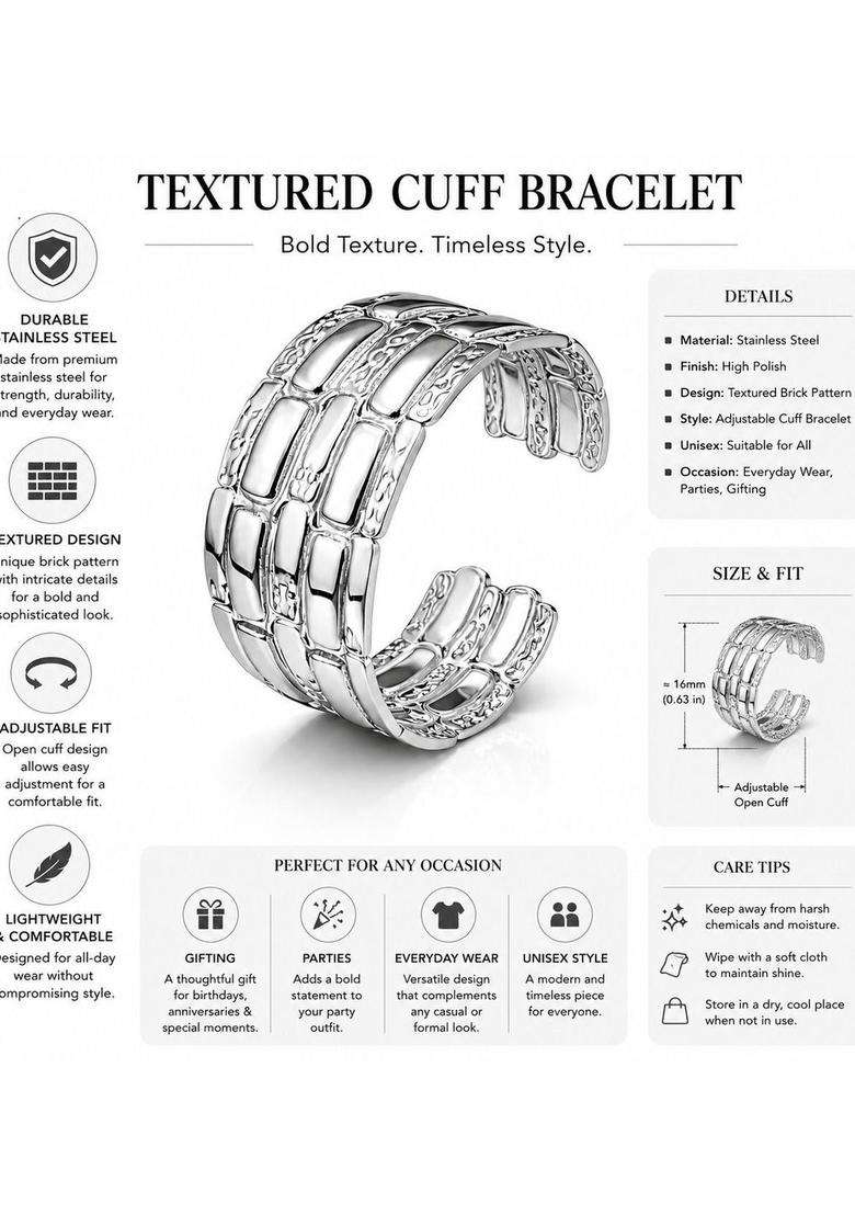 Temple Silver-Plated Cuff Bracelet for Women | Stylish Party & Everyday Wear | Gift for Her - Indya