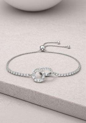 American Diamond Temple Silver-Plated Link Bracelet for Women | Stylish Party & Everyday Wear | Gift for Her