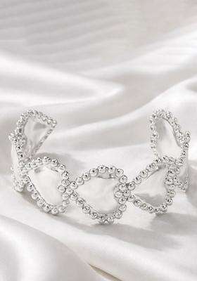 Temple Silver-Plated Cuff Bracelet for Women | Stylish Party & Everyday Wear | Gift for Her