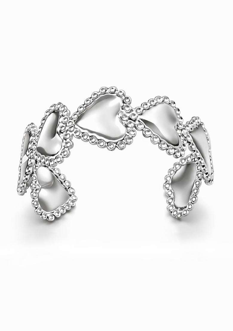 Temple Silver-Plated Cuff Bracelet for Women | Stylish Party & Everyday Wear | Gift for Her - Indya