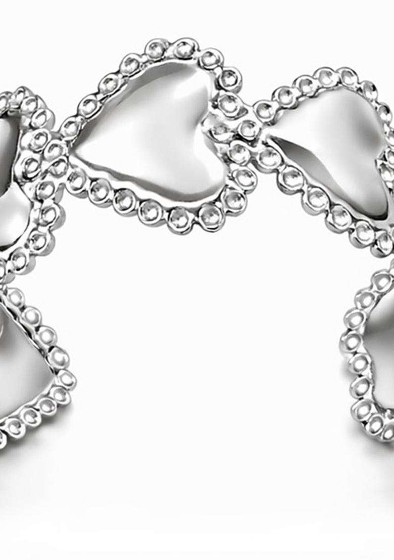 Temple Silver-Plated Cuff Bracelet for Women | Stylish Party & Everyday Wear | Gift for Her - Indya