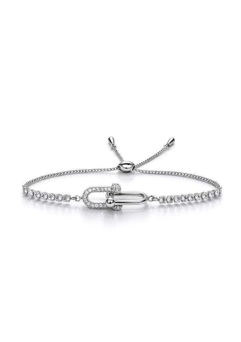 American Diamond Silver-Plated Multistrand Bracelet for Women | Stylish Party & Everyday Wear | Gift for Her - Indya