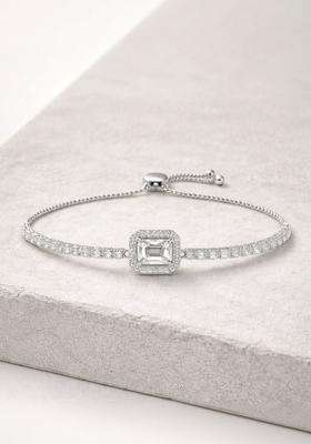 American Diamond Temple Silver-Plated Link Bracelet for Women | Stylish Party & Everyday Wear | Gift for Her