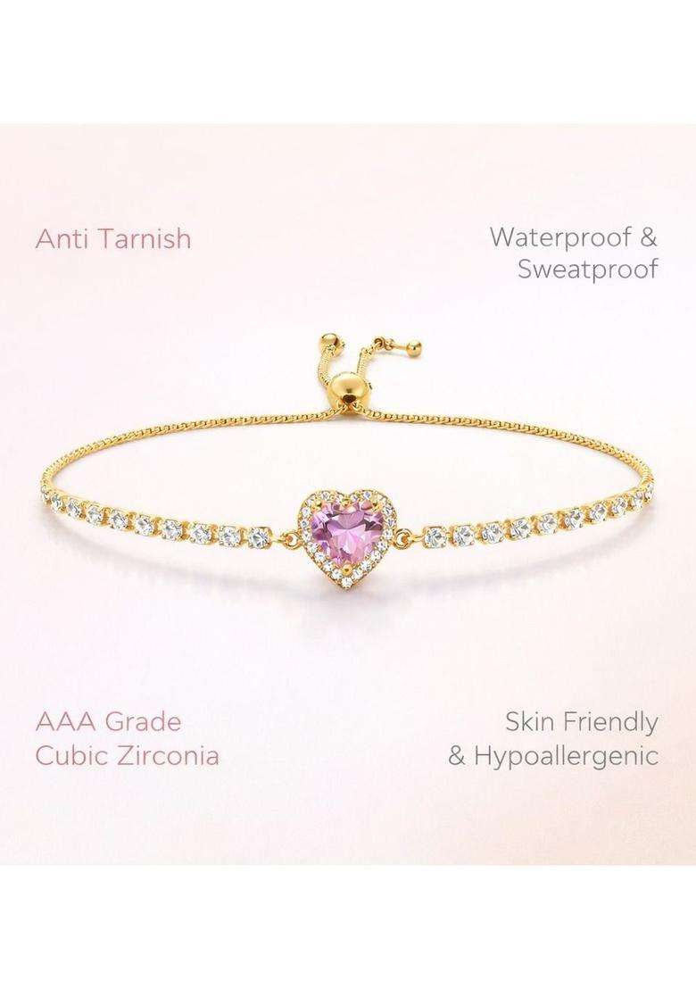 American Diamond Temple Gold-Plated Link Bracelet for Women | Stylish Party & Everyday Wear | Gift for Her - Indya