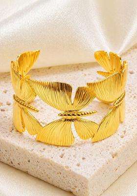 Stainless Steel Gold-Plated Anti Tarnish Cuff Bracelet for Women | Stylish Party & Everyday Wear | Gift for Her