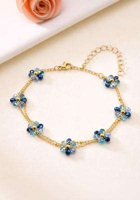 American Diamond Temple Gold-Plated Charm Bracelet for Women | Stylish Party & Everyday Wear | Gift for Her