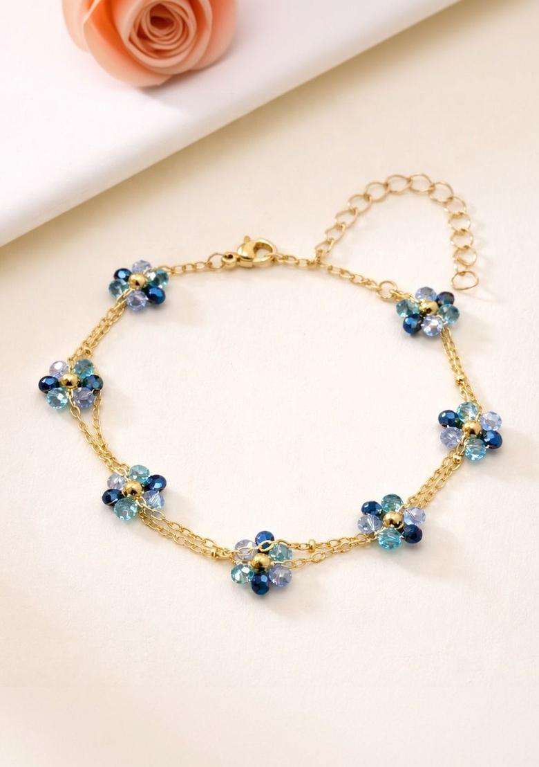 American Diamond Temple Gold-Plated Charm Bracelet for Women | Stylish Party & Everyday Wear | Gift for Her - Indya