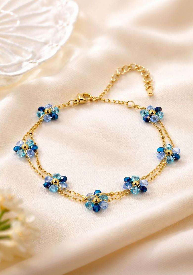 American Diamond Temple Gold-Plated Charm Bracelet for Women | Stylish Party & Everyday Wear | Gift for Her - Indya
