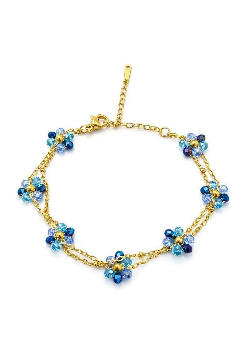 American Diamond Temple Gold-Plated Charm Bracelet for Women | Stylish Party & Everyday Wear | Gift for Her - Indya