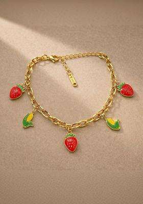Stainless Steel Gold-Plated Charm Bracelet for Women | Stylish Party & Everyday Wear | Gift for Her
