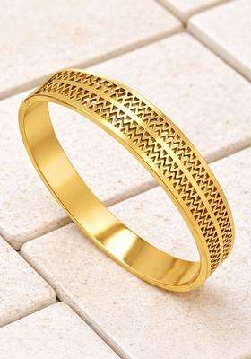 American Diamond Temple Gold-Plated Cuff Bracelet for Women | Stylish Party & Everyday Wear | Gift for Her
