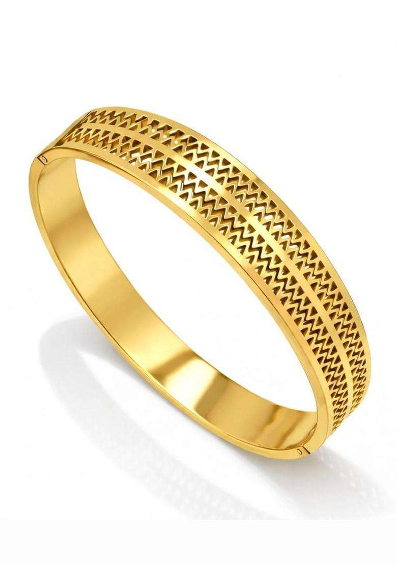 American Diamond Temple Gold-Plated Cuff Bracelet for Women | Stylish Party & Everyday Wear | Gift for Her - Indya