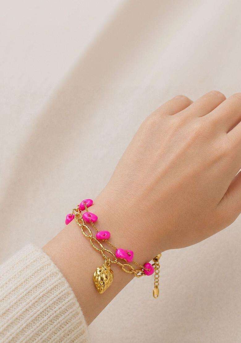Stainless Steel Gold-Plated Wraparound Bracelet for Women | Stylish Party & Everyday Wear | Gift for Her - Indya