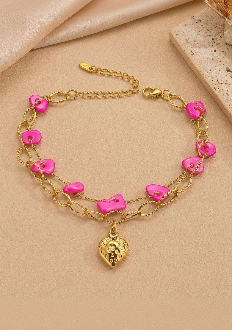 Stainless Steel Gold-Plated Wraparound Bracelet for Women | Stylish Party & Everyday Wear | Gift for Her - Indya