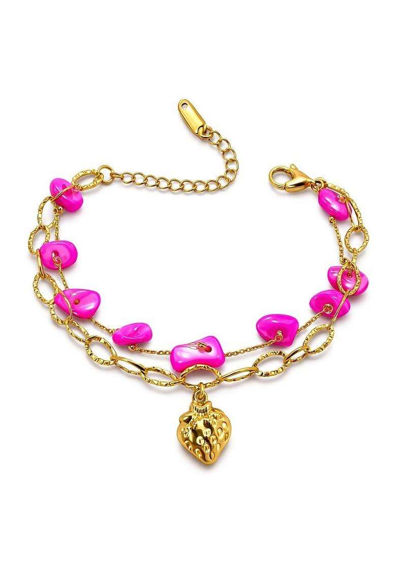 Stainless Steel Gold-Plated Wraparound Bracelet for Women | Stylish Party & Everyday Wear | Gift for Her - Indya