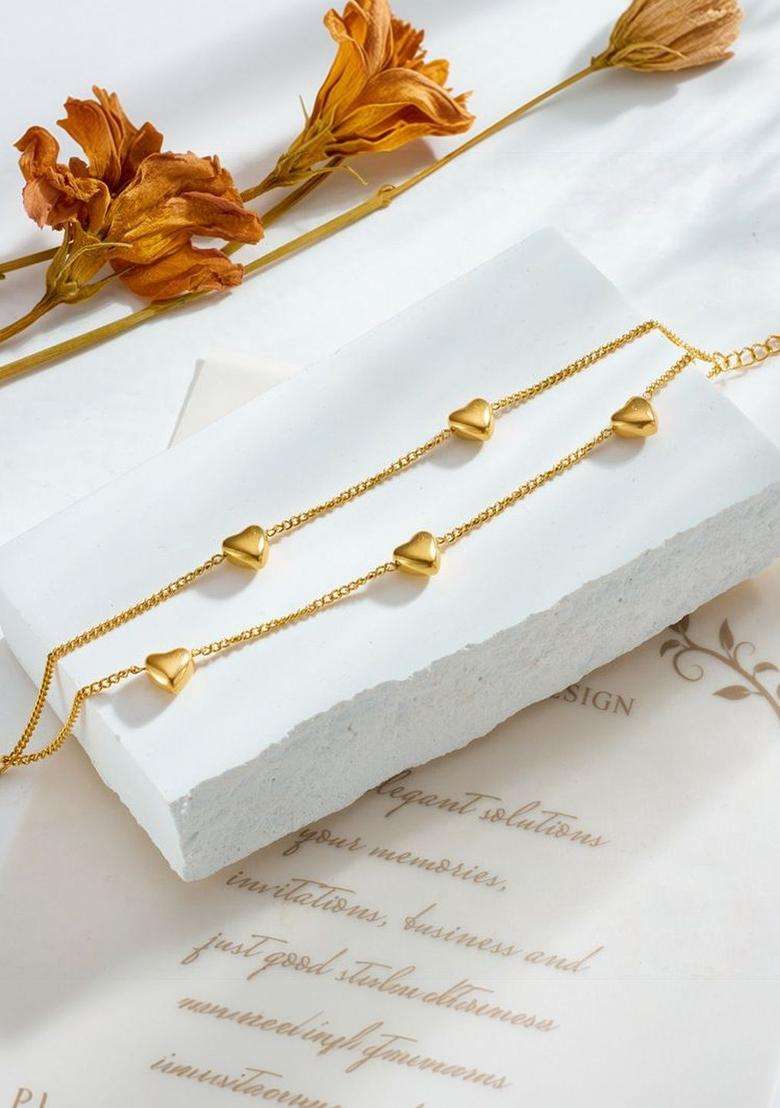 Stainless Steel Gold-Plated Wraparound Bracelet for Women | Stylish Party & Everyday Wear | Gift for Her - Indya