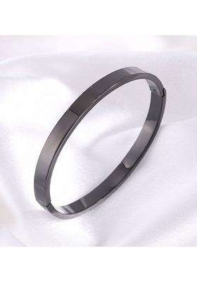 Silver-Plated Stainless Steel Anti Tarnish Bangle-Style Bracelet for Men | Stylish Party & Everyday Wear | Gift for Him