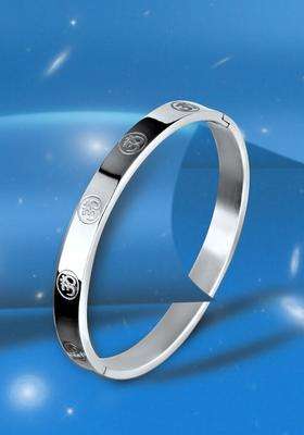 Silver-Plated Kada Bracelet for Men | Stylish Party & Everyday Wear | Gift for Him