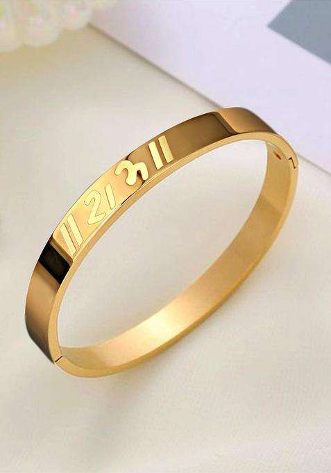 Gold-Plated Kada Bracelet for Men | Stylish Party & Everyday Wear | Gift for Him