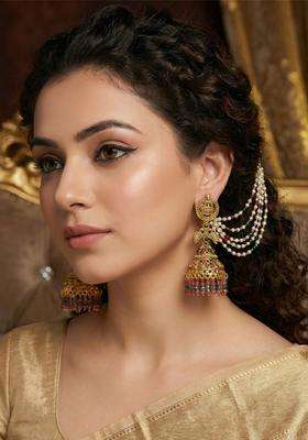 Gold-Plated Geometric Earrings for Women | Traditional Temple Jewellery for Wedding & Festive Wear | Gift for Her
