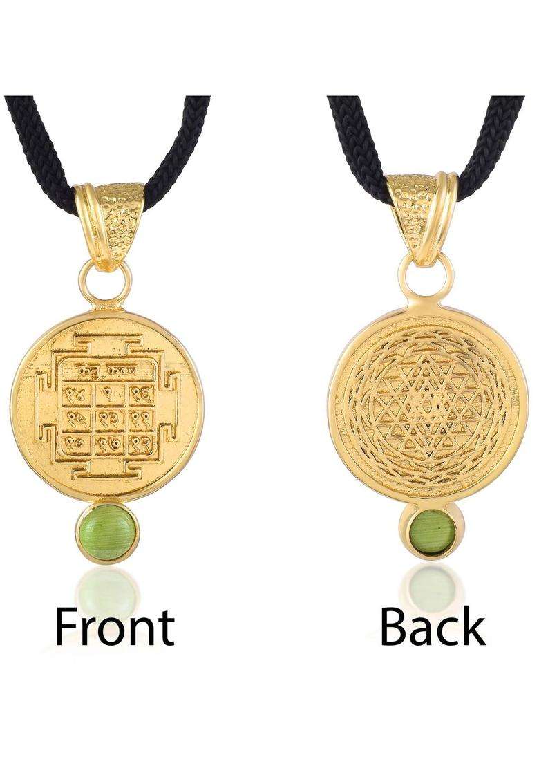 Gold-Plated Circular Pendants with Chains for Men & Women | Traditional Temple Jewellery for Wedding & Festive Wear | Festive Gift - Indya