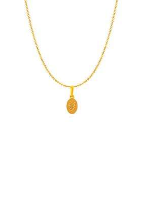 92.5 Silver 22KT Gold-Plated Contemporary Om Pendant with Chain for Women | Traditional Temple Jewellery for Wedding & Festive Wear | Gift for Her