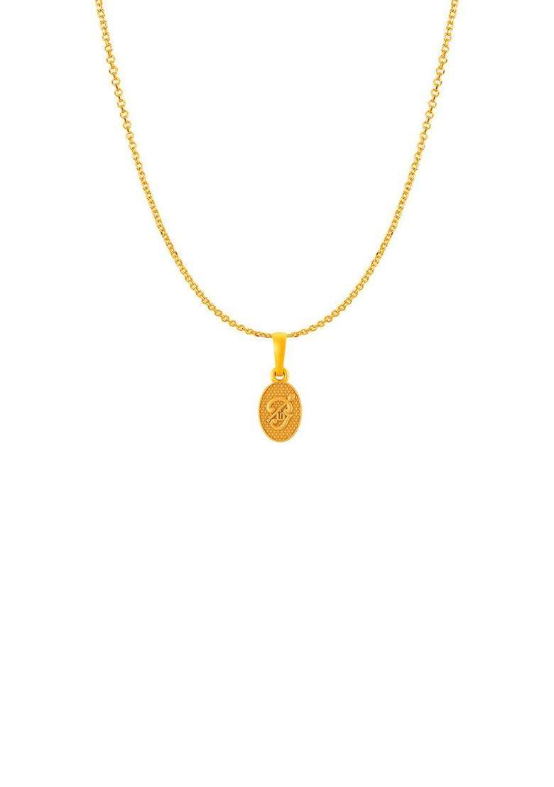 92.5 Silver 22KT Gold-Plated Contemporary Om Pendant with Chain for Women | Traditional Temple Jewellery for Wedding & Festive Wear | Gift for Her - Indya