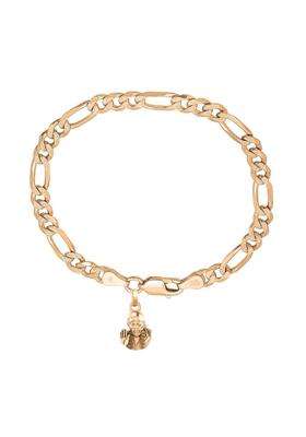 925 Sterling Silver Gold-Plated Link Bracelet with God Sai Baba Pendant for Men | Traditional Temple Jewellery for Wedding & Festive Wear | Gift for Him