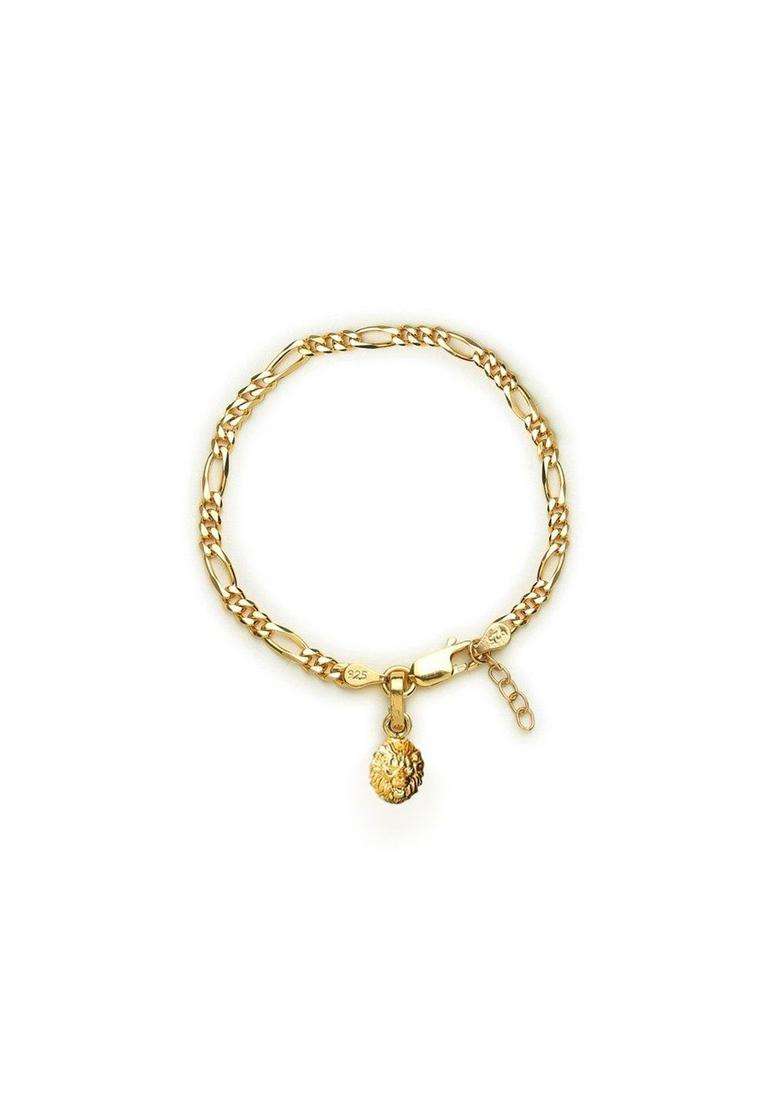 925 Sterling Silver Gold-Plated Link Bracelet with God Ganesh Pendant for Women | Traditional Temple Jewellery for Wedding & Festive Wear | Gift for Her - Indya