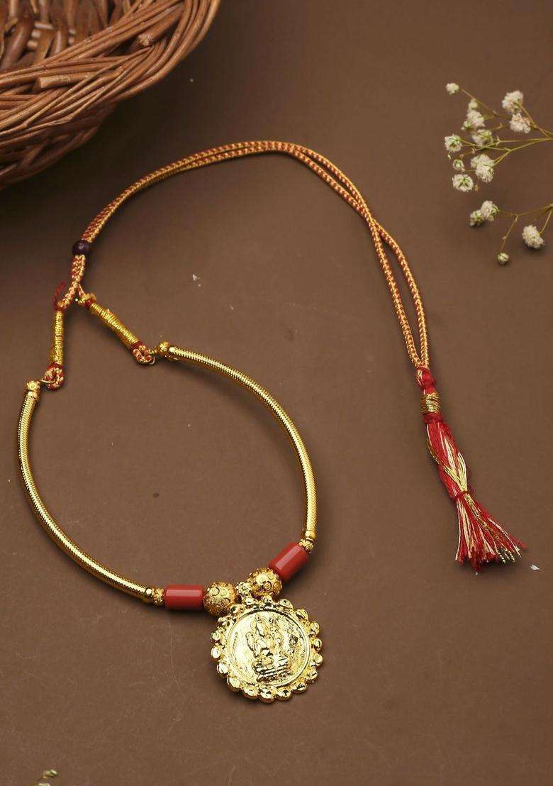 Gold-Plated Temple Necklace with Pearl for Women | Traditional Temple Jewellery for Wedding & Festive Wear | Gift for Her - Indya