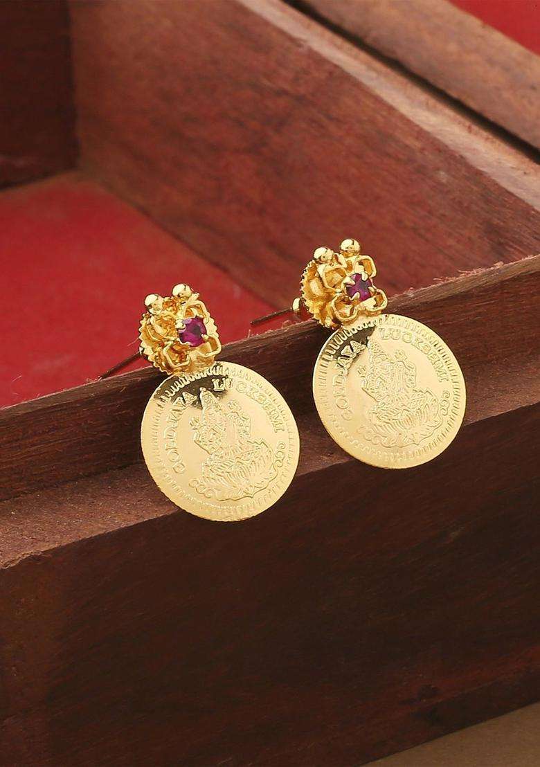 Gold-Plated Temple Pearl Necklace and Earrings for Women | Traditional Temple Jewellery for Wedding & Festive Wear | Gift for Her - Indya