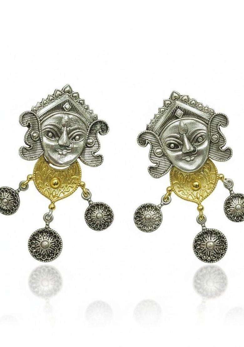 Gold-Plated Quirky Drop Earrings for Women | Traditional Temple Jewellery for Wedding & Festive Wear | Gift for Her - Indya