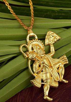 Gold-Plated Pendants with Chains for Men & Women | Traditional Temple Jewellery for Wedding & Festive Wear | Festive Gift