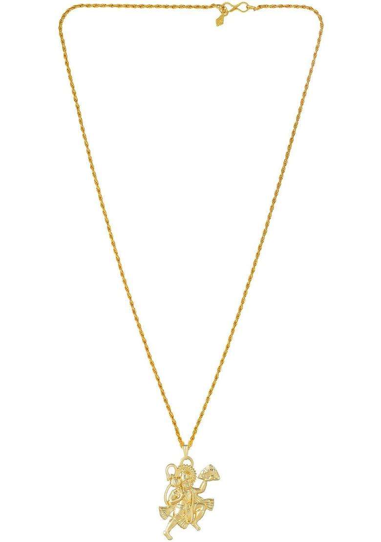 Gold-Plated Pendants with Chains for Men & Women | Traditional Temple Jewellery for Wedding & Festive Wear | Festive Gift - Indya