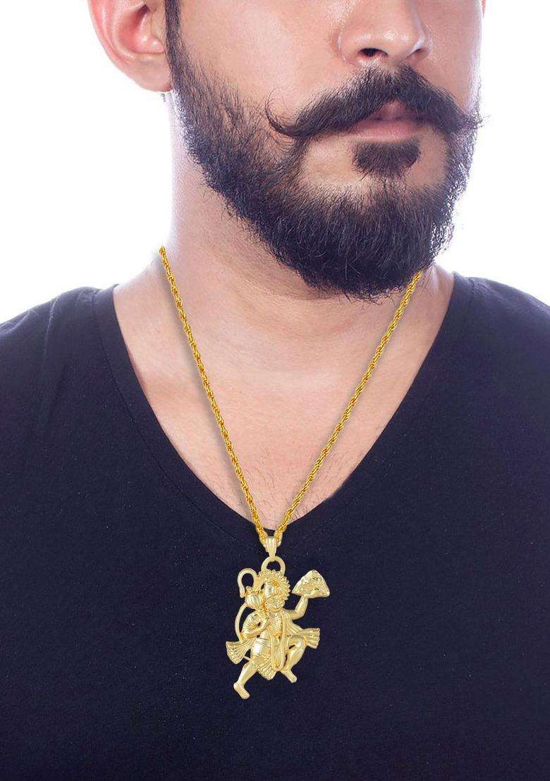 Gold-Plated Pendants with Chains for Men & Women | Traditional Temple Jewellery for Wedding & Festive Wear | Festive Gift - Indya