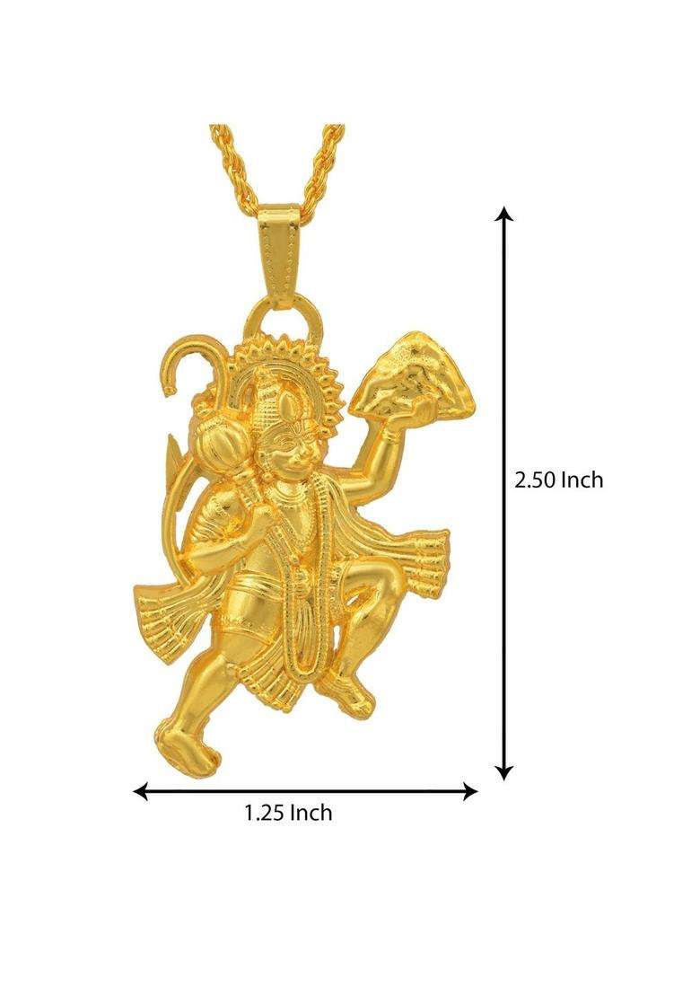 Gold-Plated Pendants with Chains for Men & Women | Traditional Temple Jewellery for Wedding & Festive Wear | Festive Gift - Indya