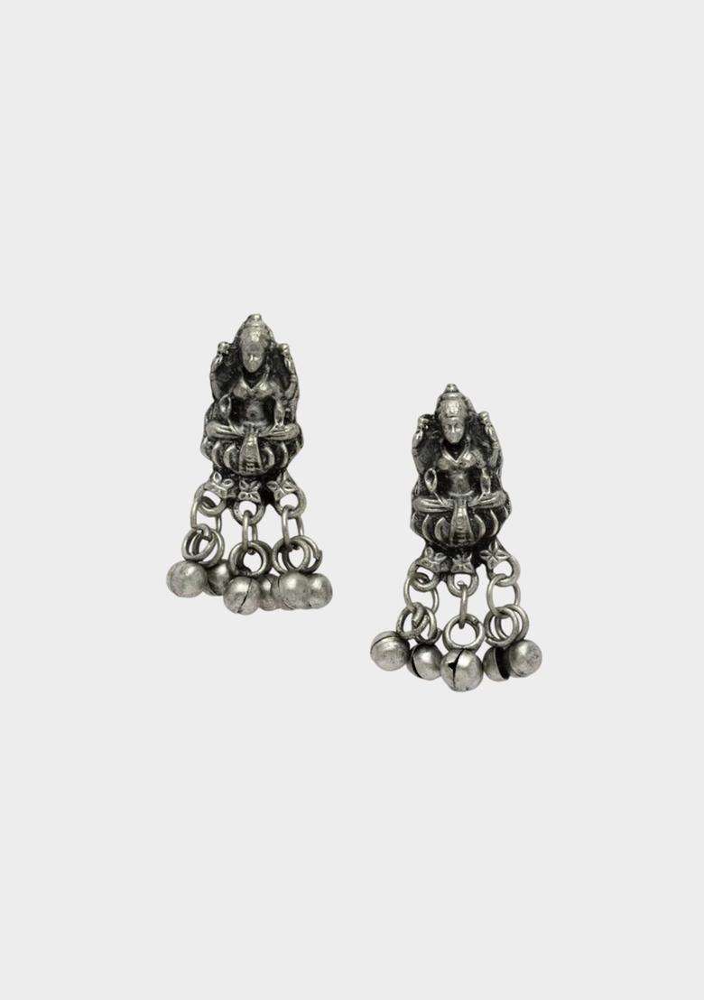 Silver-Plated Ghungroo-Studded Oxidised Jewellery Set for Women | Traditional Temple Jewellery for Wedding & Festive Wear | Gift for Her - Indya