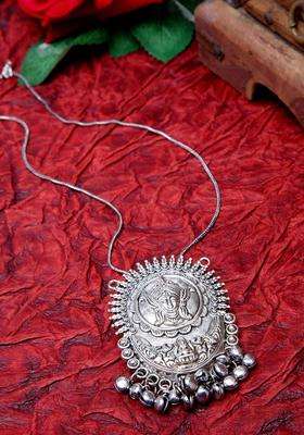 Brass Silver-Plated Temple Necklace for Women | Stylish Party & Everyday Wear | Gift for Her