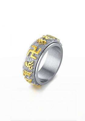 NA Stainless Steel Spinner Finger Ring for Men & Women | Traditional Temple Jewellery for Wedding & Festive Wear | Festive Gift