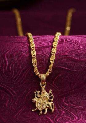Gold-Plated Quirky Pendants with Chains for Men & Women | Traditional Temple Jewellery for Wedding & Festive Wear | Festive Gift