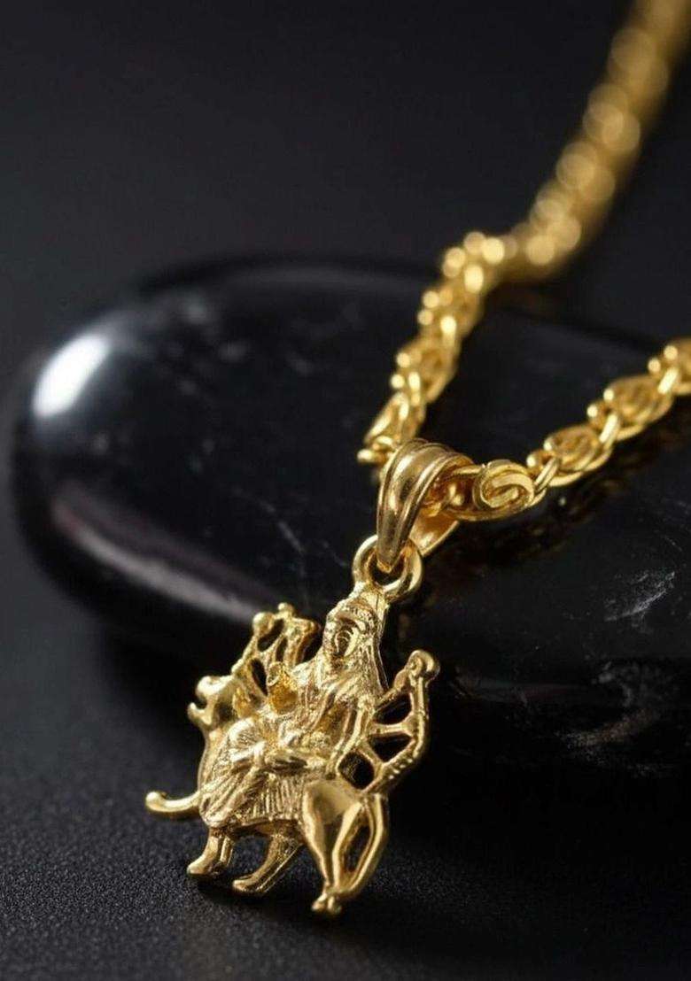 Gold-Plated Quirky Pendants with Chains for Men & Women | Traditional Temple Jewellery for Wedding & Festive Wear | Festive Gift - Indya