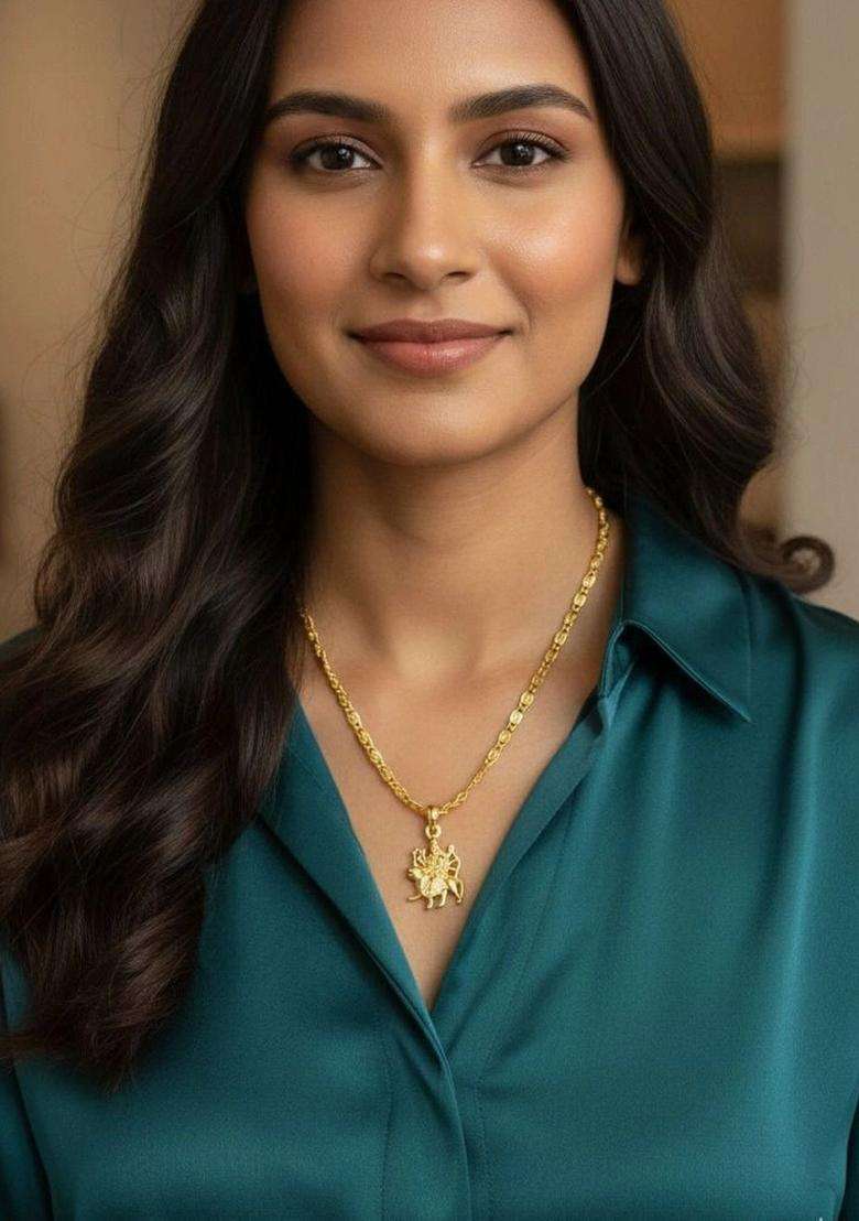 Gold-Plated Quirky Pendants with Chains for Men & Women | Traditional Temple Jewellery for Wedding & Festive Wear | Festive Gift - Indya