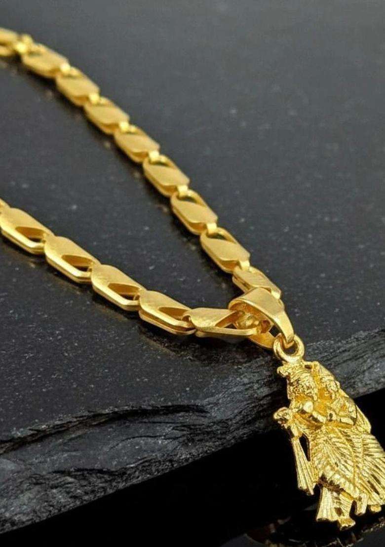 Gold-Plated Quirky Pendants with Chains for Men & Women | Traditional Temple Jewellery for Wedding & Festive Wear | Festive Gift - Indya