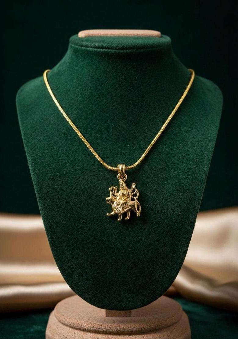 Gold-Plated Quirky Pendants with Chains for Men & Women | Traditional Temple Jewellery for Wedding & Festive Wear | Festive Gift - Indya