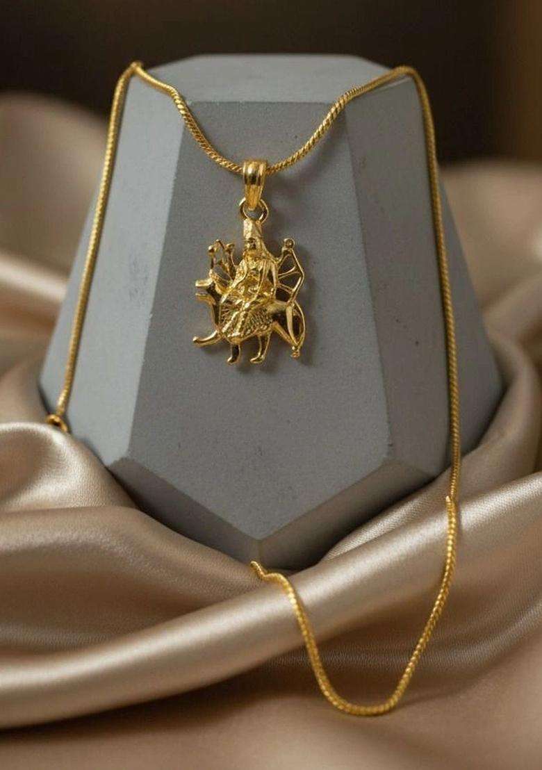 Gold-Plated Quirky Pendants with Chains for Men & Women | Traditional Temple Jewellery for Wedding & Festive Wear | Festive Gift - Indya
